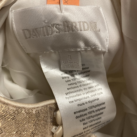 David’s Bridal flower girl dress gold sequin heart back size 3 - Picture 5 of 5